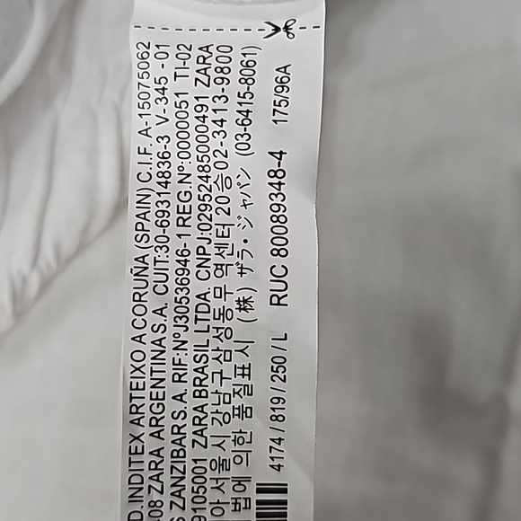 ZARA White Stretchy Ruffle Tube Crop Top NWOT Size M-L - Picture 9 of 9